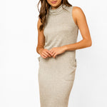 GILLI Cowl Neck Sleeveless Dress with Pockets
