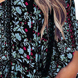 Tied Printed Off-Shoulder Half Sleeve Blouse
