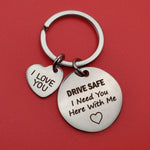 Boyfriend Husband Dad Couples Birthday Gifts Keychain Love Keyring - Drive Safe
