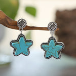 Artificial Turquoise Alloy Star Earrings
