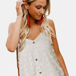 Swiss Dot V-Neck Buttoned Cami
