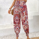 Tied Printed High Waist Pants
