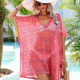 Slit Openwork V-Neck Cover Up
