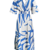 Slit Printed Surplice Maxi Dress
