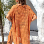 Openwork Slit Scoop Neck Cover Up
