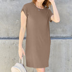 Basic Bae Full Size Round Neck Short Sleeve Dress with Pockets
