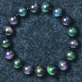 Rainbow Purple Green Eye Obsidian Bracelet
