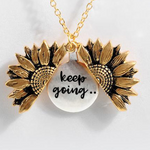 Sunflower Double-layer Lettering Necklace
