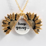 Sunflower Double-layer Lettering Necklace
