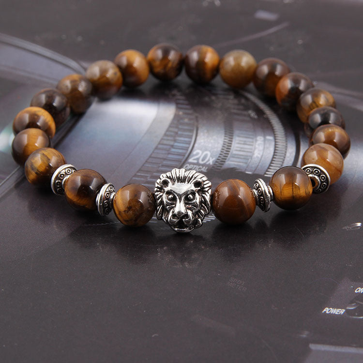 Natural Stone Owl Head Yoga Bracelet
