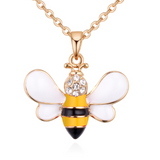 Summer Jewelry Necklace Lady Cartoon Cute Drop Oil Studded Bee Pendant
