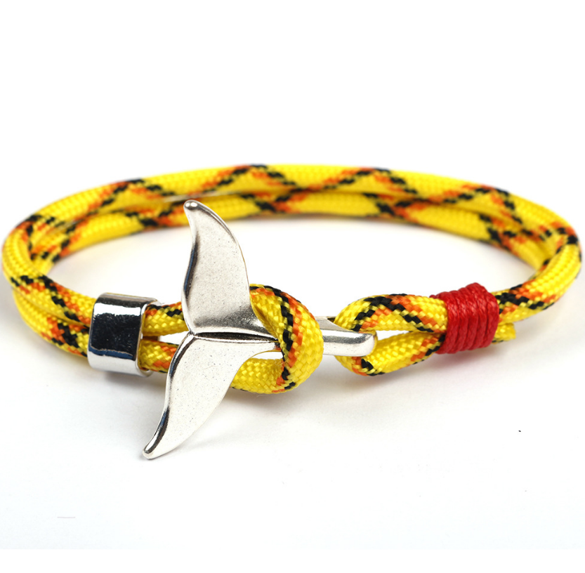 Anchor whale tail umbrella rope handmade couple bracelet
