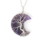 Natural Crystal Moon Pendant
