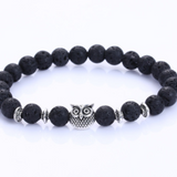 Natural Stone Owl Head Yoga Bracelet
