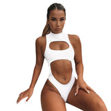 Zipper ladies one-piece swimsuit
