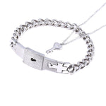 Titanium Steel Couple Love Lock, Bracelet, Key Set, Necklace
