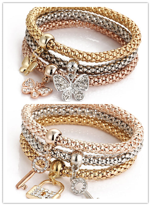 Alloy Tricolor Set Stretch Popcorn Corn Chain
