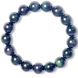 Rainbow Purple Green Eye Obsidian Bracelet
