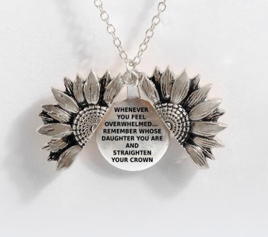 Sunflower Double-layer Lettering Necklace
