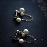 Freshwater Pearl Fringe Stud Earrings
