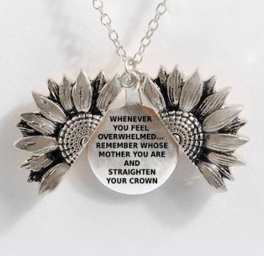 Sunflower Double-layer Lettering Necklace
