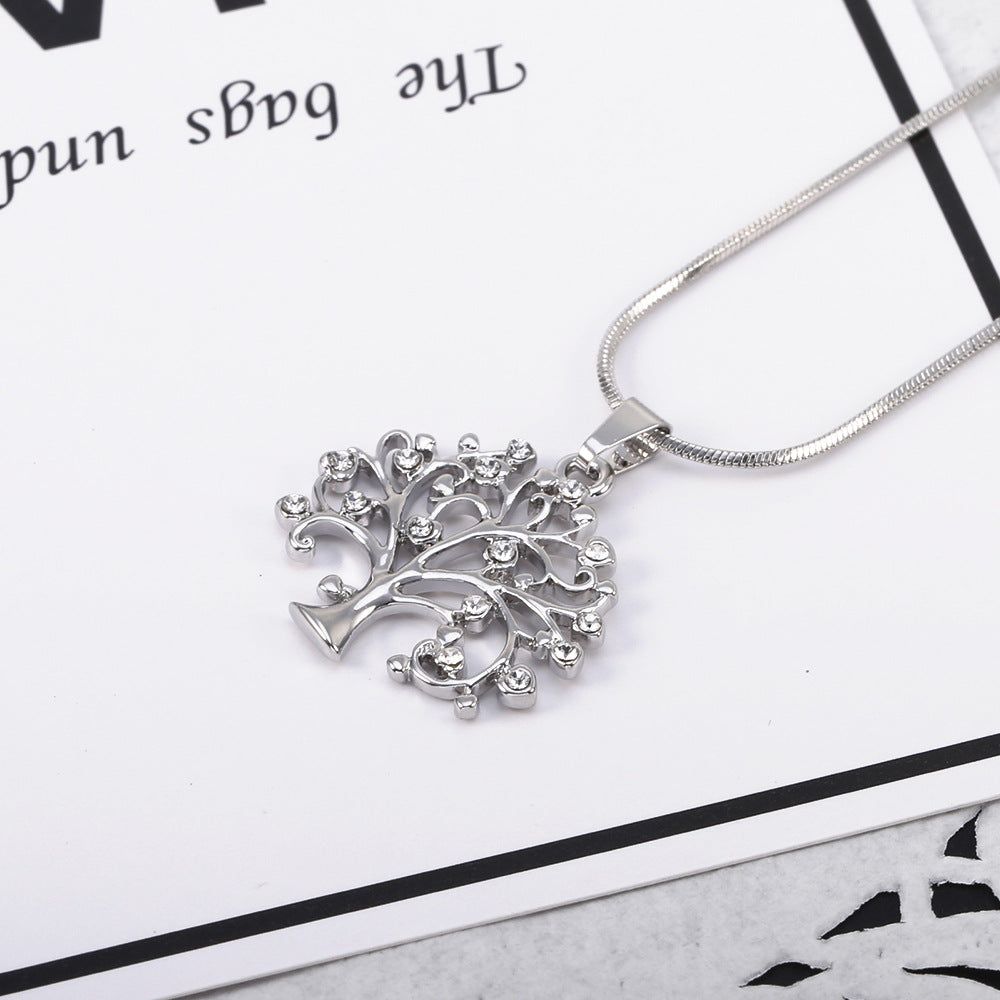 Big Tree Of Life Pendant Necklaces Drilling CZ Zircon Multi Layers Chains Long Necklace Jewelry Gifts For Her
