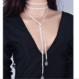 Personality Street Variety With Woolen Yarn Coin Tassel Necklace
