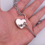 Unlockable Personality Necklace Couple Lock And Key Pendant
