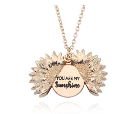 Sunflower Double Lettering Necklace
