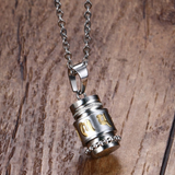 Trend Titanium Steel Prayer Wheel Six-word Mantra Pendant
