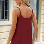 Eyelet Scoop Neck Ruched Cami
