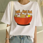 Fashionable and Cute Shiba Inu Print T-shirt
