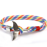 Anchor whale tail umbrella rope handmade couple bracelet
