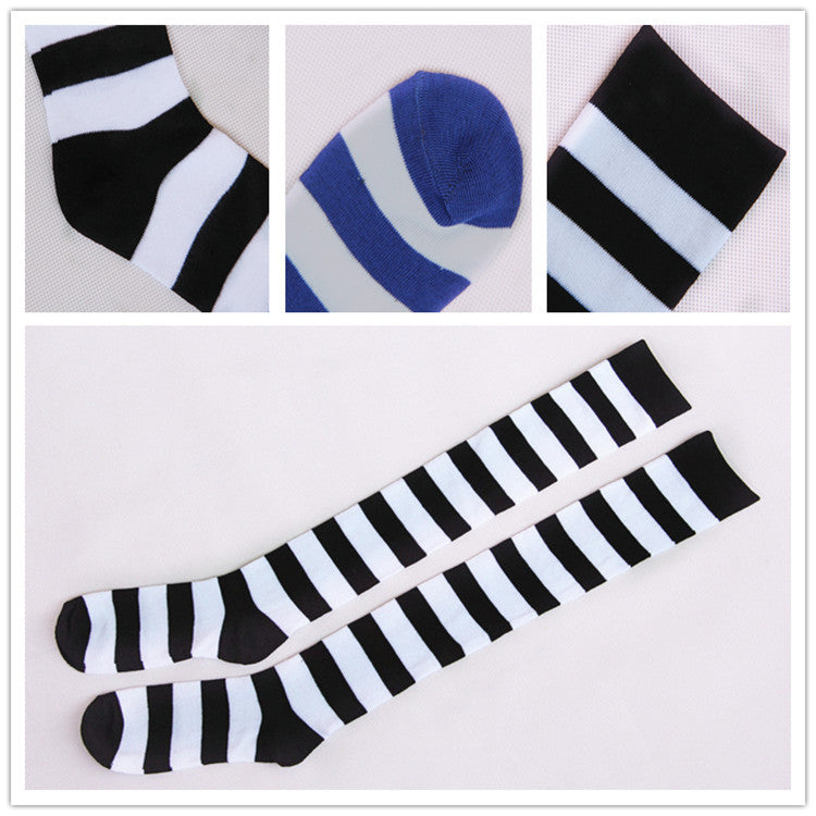 Wild striped long tube bottoming socks
