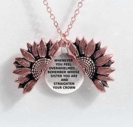 Sunflower Double-layer Lettering Necklace
