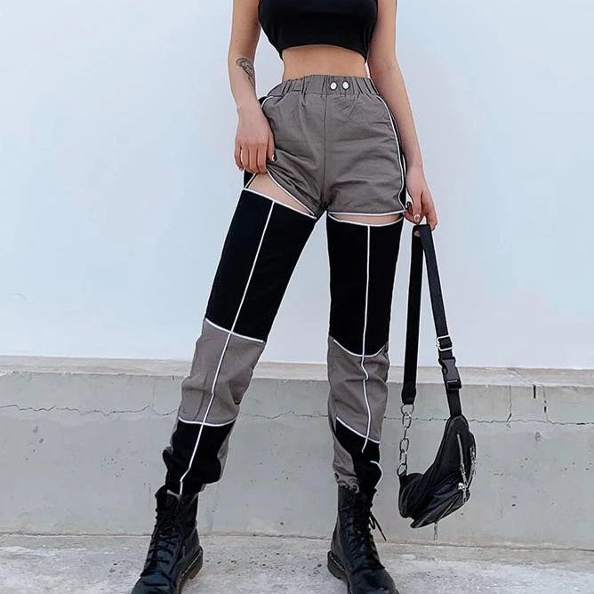 Thigh cutout overalls
