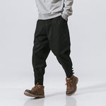 Men's mouth buckle casual pants
