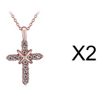 Studded Jesus Cross Necklace Clavicle Chain
