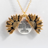 Sunflower Double-layer Lettering Necklace
