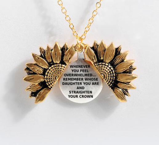 Sunflower Double-layer Lettering Necklace
