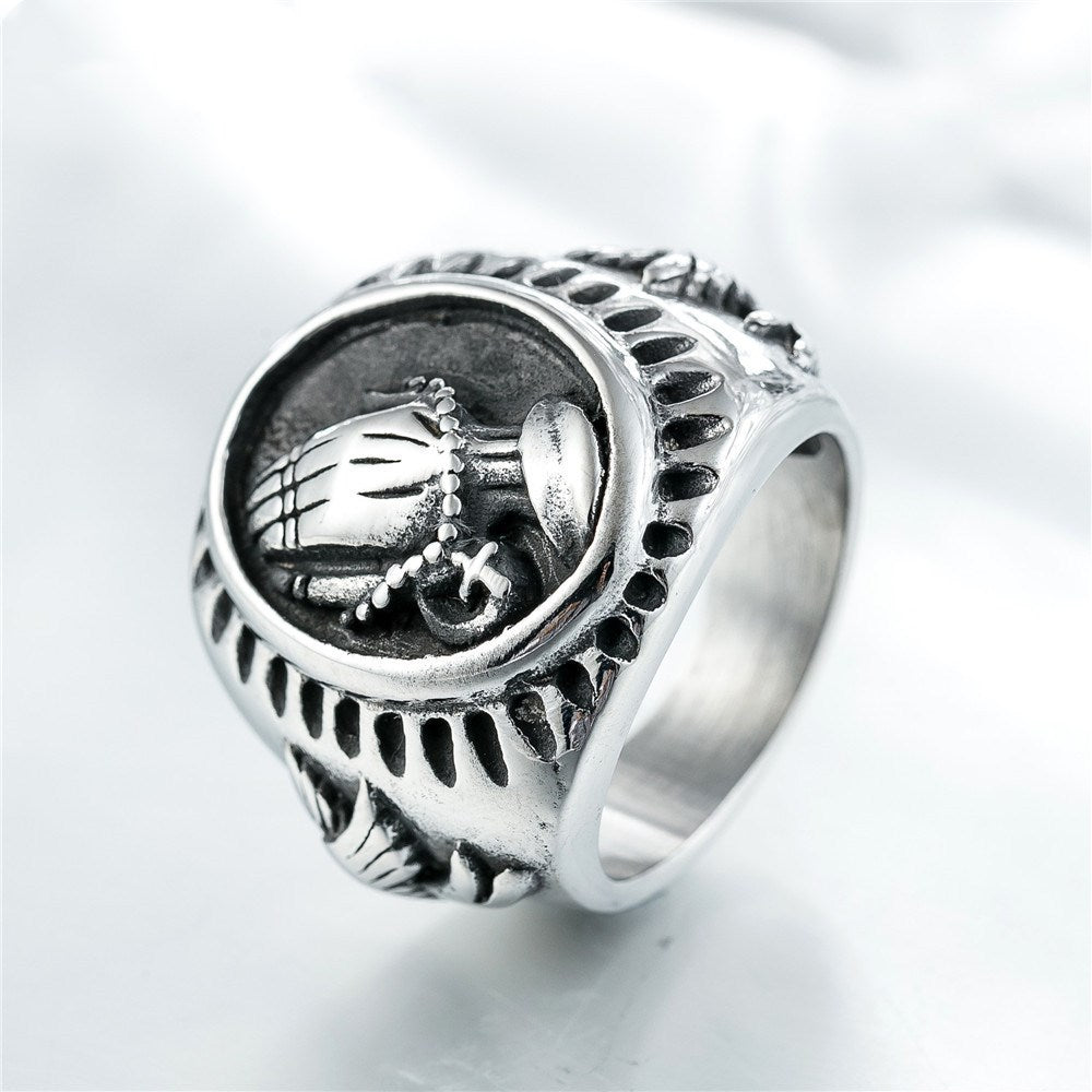 Peace Dove Titanium Steel Ring
