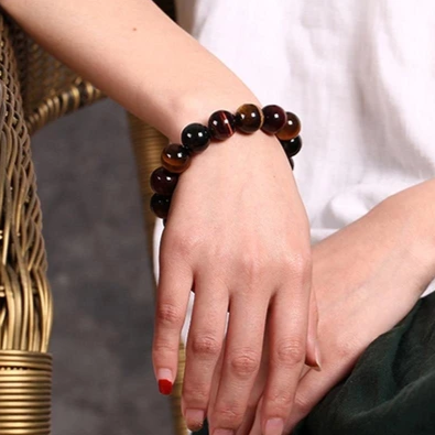 Tiger Eye Bracelet Natural Crystal Stone Buddha Bead Bracelet
