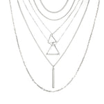 Triangle Bar Pendant Multilayer Women's Necklace
