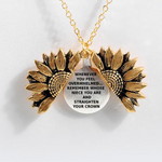 Sunflower Double-layer Lettering Necklace
