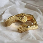 Simple And Creative Love Hands Embracing Ring
