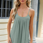 Eyelet Scoop Neck Ruched Cami
