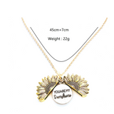 Sunflower Double Lettering Necklace
