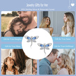 Dragonfly Gifts for Women Sterling Silver Dragonfly Stud Earrings Jewelry with Austrian Crystal
