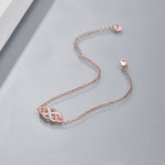 Sterling Silver Infinity Opal Bracelet Rose Gold Cable Chain
