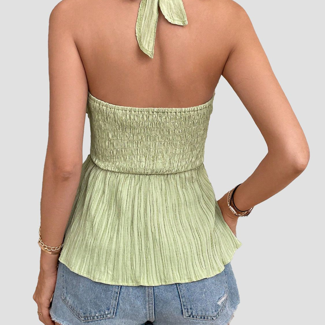 Halter Neck Sleeveless Tank Top
